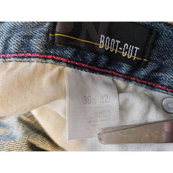 Old Navy Mens 2008 Boot-Cut Jeans 36x32 Denim Blue Y2K Casual Wear - Picture 9 of 9